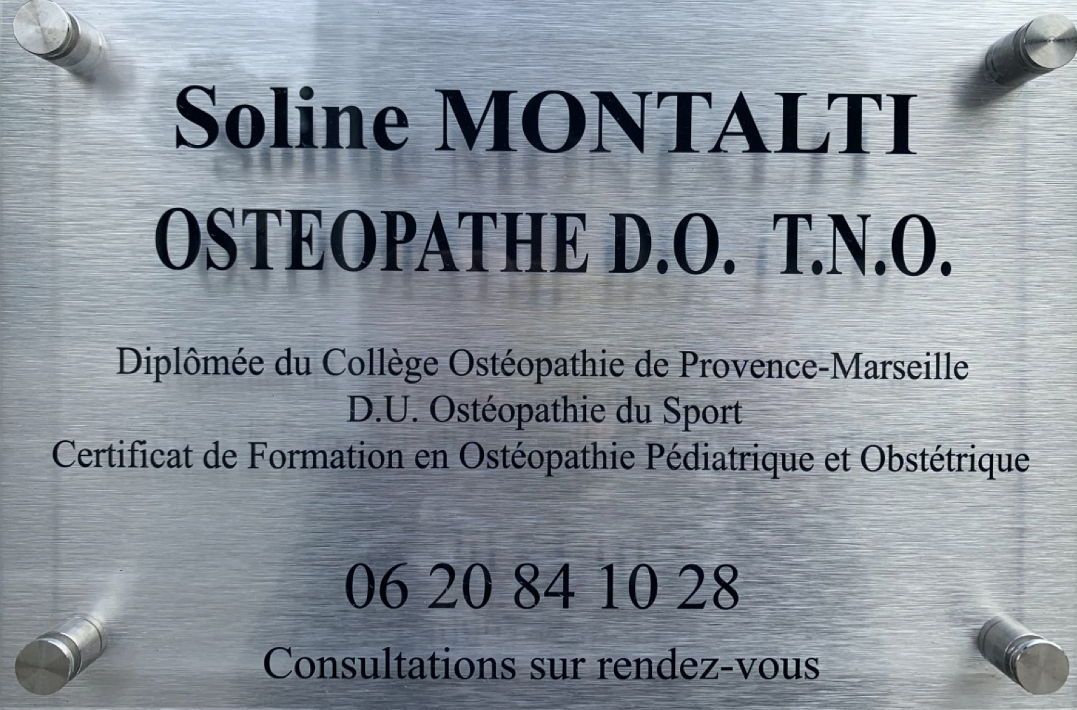 Plaque d'ostéopathe, Soline MONTALTI
